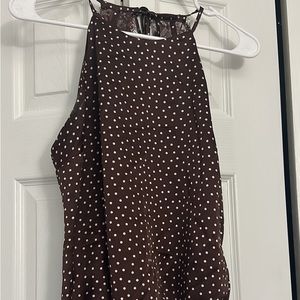 Abercrombie size medium bodysuit, brown and white, lace detail